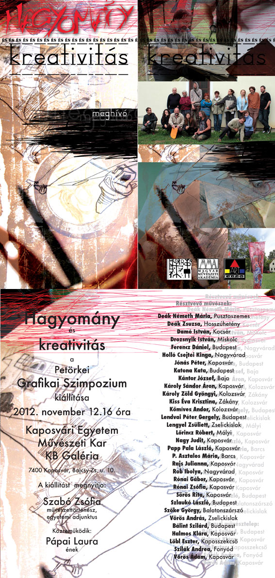 Meghívó - Hagyomány és kreativitás - Petörkei Grafikai Szimpozium kiállítására